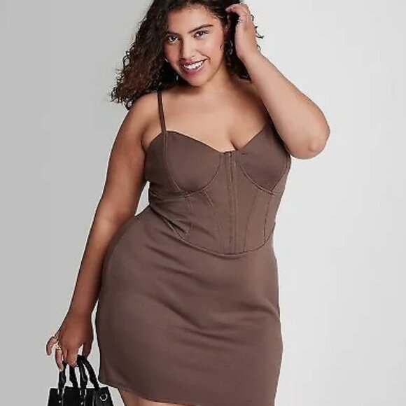 wild fable Dresses & Skirts - NWT Women's Sleeveless Corset Mini Knit Bodycon Dress - Wild Fable Dark Brown